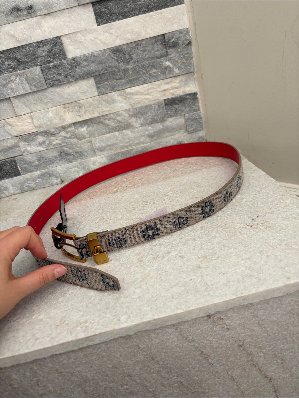 Kurt Geiger London Denim Sequin leather belt new with tags size m/l